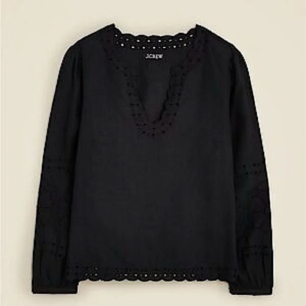 J. Crew Bungalow Embroidered Linen Top NWT
